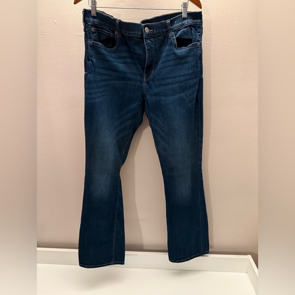 Classic Blue Denim Jeans by express  barley boot mid rise 14R